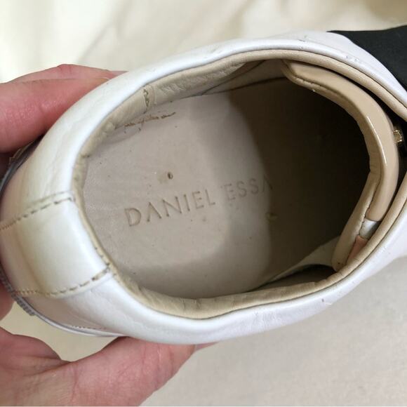 Daniel Essa white black tan pink leather slip on sneakers size 39 or US 8.5 - Picture 14 of 14